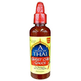 A Taste of Thai Sweet Chili Sauce – Authentic Thai Chili Sauce for Dipping, Stir-Fry, & Marinades – Asian Red Hot Sauce with Sweet Tangy Flavor - Trans Fat-Free, Gluten-Free & No GMO – (12 Pack, 7 oz Each)