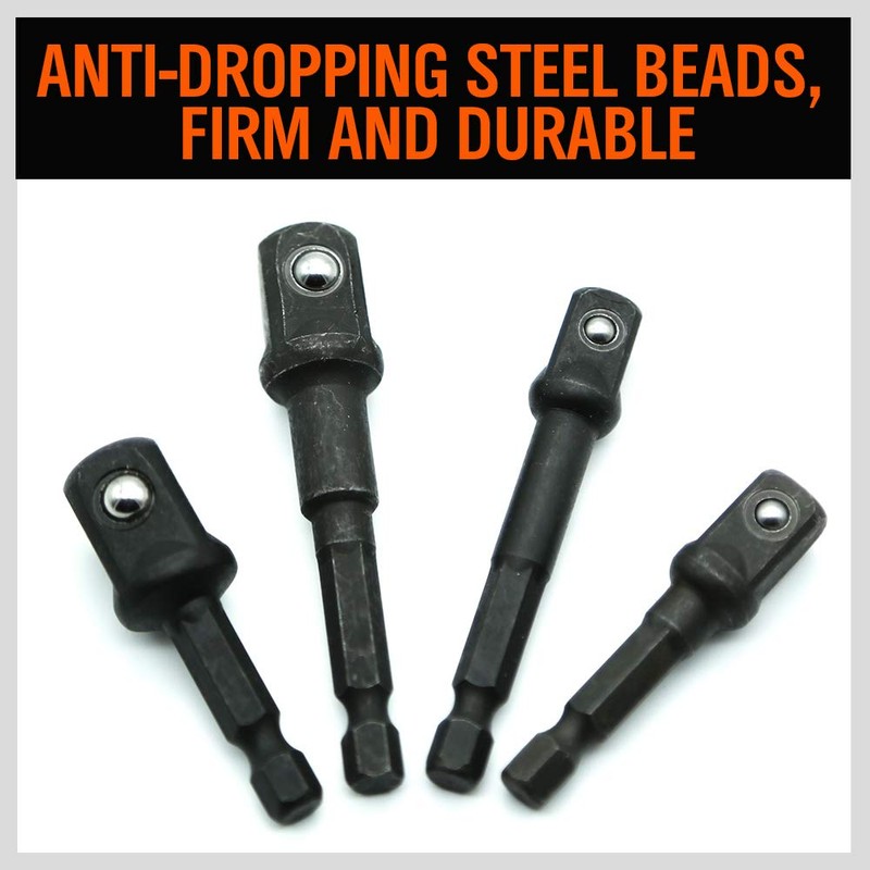 HORUSDY 8-Piece Impact Sockets Adapter Sets, Hex Shank 1/4" 3/8"