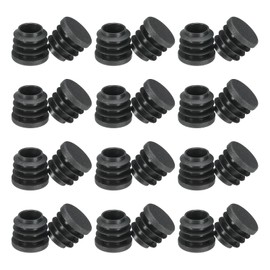 PATIKIL Round Plastic Hole Plug 3/4inch, 24 Pack Pipe Tubing End Cap for Round Metal Tubing Furniture Chair Leg Fence Post Pipe, Black