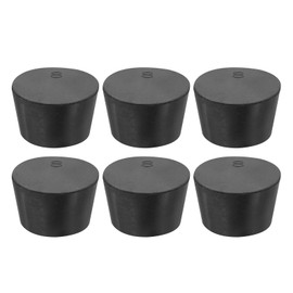 sourcing map Rubber Tapered Plug 33mm to 41mm Solid Test Tubes Bungs Stopper Black for Lab 6 Pieces