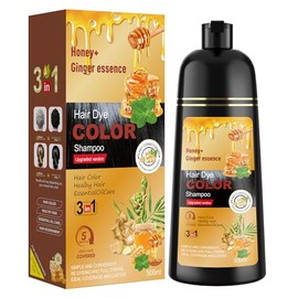 XYZCREATIVE Black Hair Dye Shampoo 3 in 1 for Women & Men 100% Gray Hair Coverage - Herbal Ingredients Natural Plant Hair Color - Hair Dye in Minutes 500ML