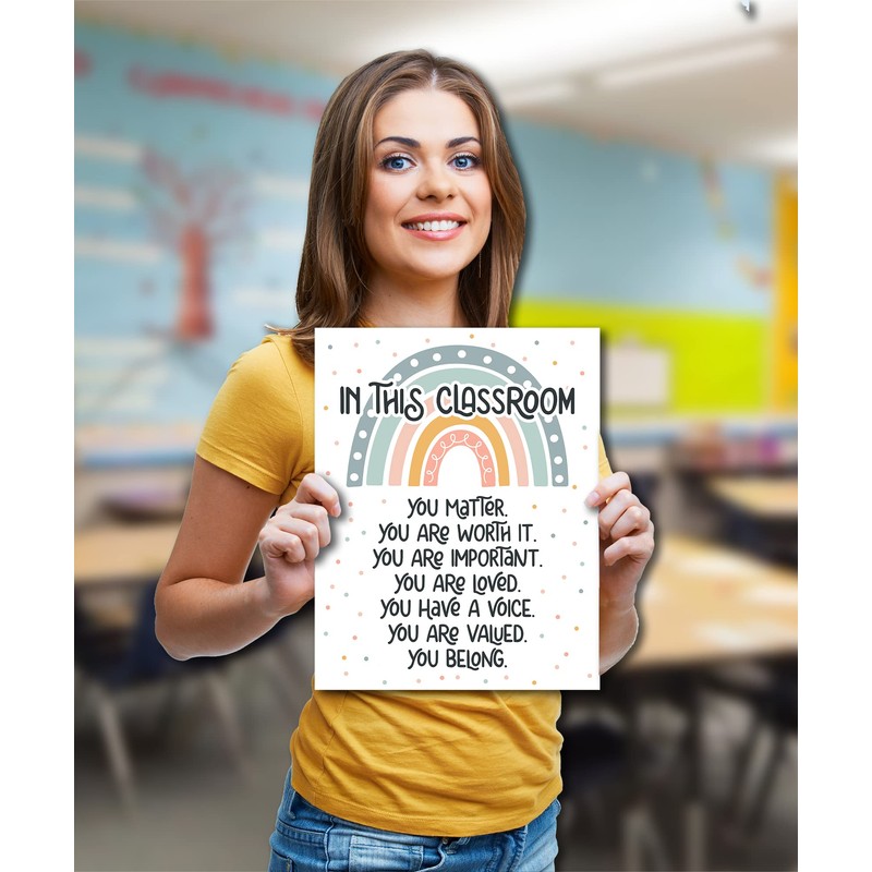HoneyKICK Boho Rainbow Classroom Decor - 11 x 14 -