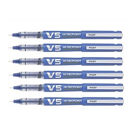 Pilot V5 Refillable Liquid Ink (Pack of 6 Blue Begreen Fine Point