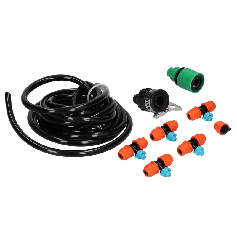 5m Garden Irrigation Kit 9/12 Hose Spray Nozzle Automatic Watering