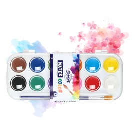 Set Acuarelas 12 Colores Dibujo Profesional Pincel Estuche