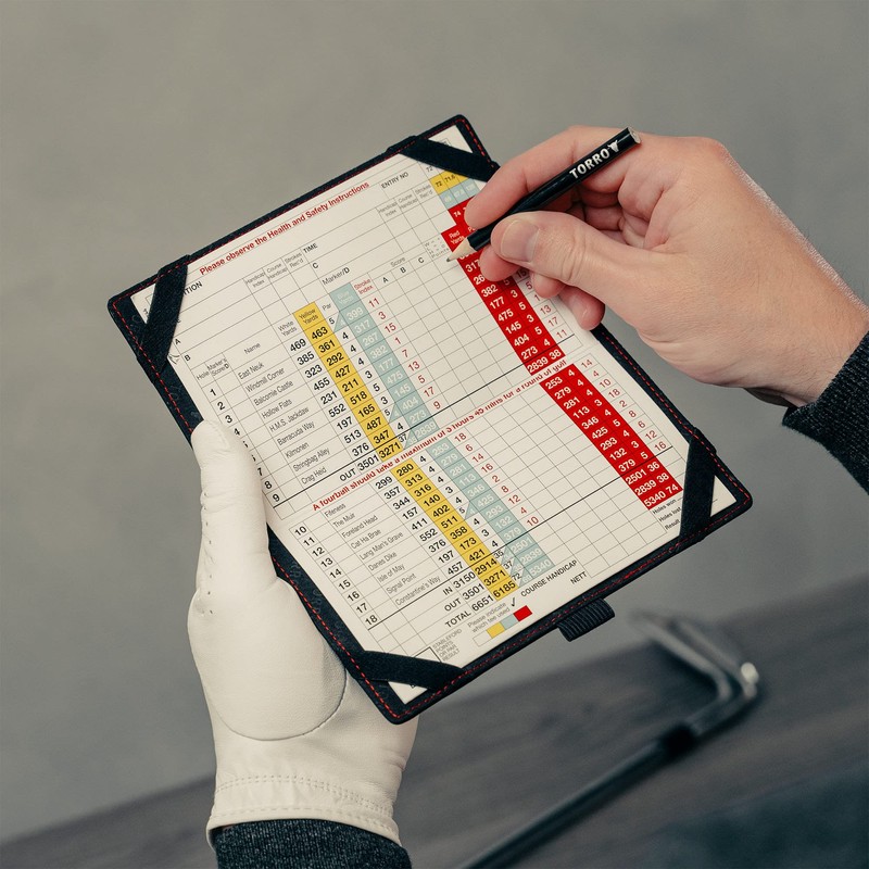 TORRO Golf Scorecard Holder – Genuine Leather Golf Score Card
