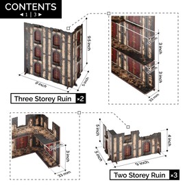 Jucoci Battlezone Creation Kit 9PCS Tabletop Terrain Wargame Terrains Set Compatible with WH40K(White)