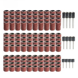 ChgImposs Aluminum Oxide Sanding Drum for Rotary Tool Accessories, Include 12 Pieces Drum Mandrels for Dremel Sanding Drums and 120 Pieces Drum Sander Sanding Bits Sleeves for Dremel Rotary