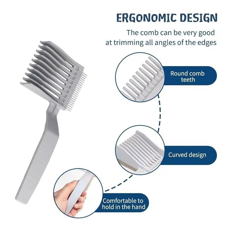 Fade Combs Tool for Men's,2pcs Curved Positioning Flat Top Hair