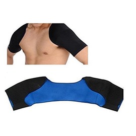 D-drempating pa215 Double Shoulder Supporter, Soft Material, Lightweight, Flexible, Shoulder Support, Shoulder Belt, Corset, Posture, Cold Sports, Injury Prevention, Size L