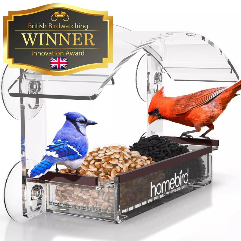 homebird Window Bird Feeder with Strong Suction Cups - (Upgraded