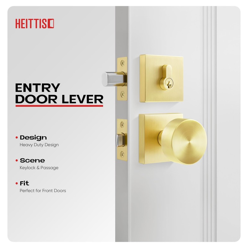 Heittis 2 Pack Front Door Lock Set,Front Door Entry Knobs