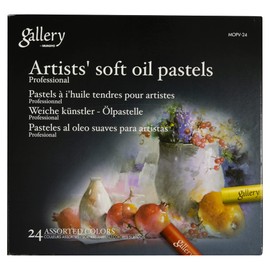 MUNGYO Gallery Artists' Soft Oil Pastels, 24 Assorted Colors - Professional Grade Oil Pastels for Artists