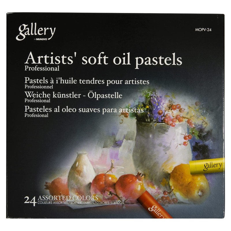 MUNGYO Gallery Artists' Soft Oil Pastels, 24 Assorted Colors -