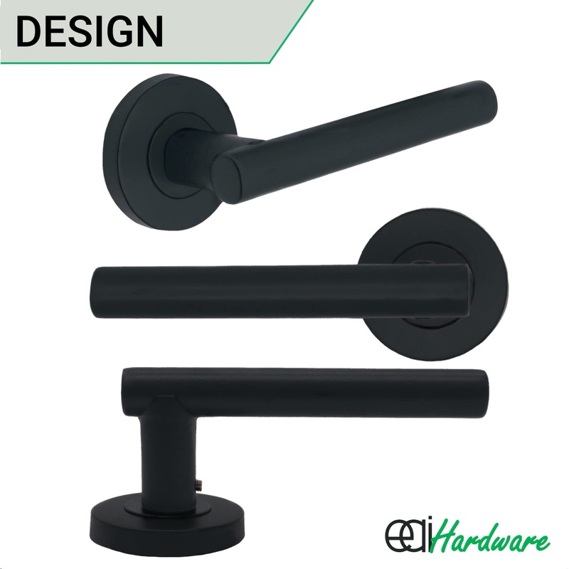 EAI Round Internal Door Handle Set - Matt Black |