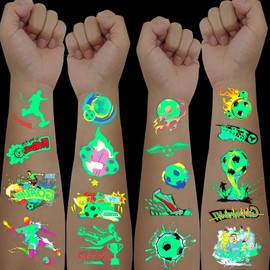 Yasdyri 130 PCS Soccer Temporary Tattoos for Kids Sports Temporary Tattoos for Boys and Girl Football Tattoos Soccer Ball Tattoos for Sports Themed Birthday Party Decorations