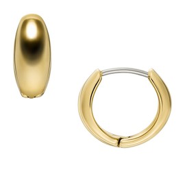 Fossil Women's All Stacked Up Gold-Tone Stainless Steel Hoop Earrings, JF04741710