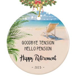 Retirement Gift for Women Retirement Ornament 2025, Happy Retirement Christmas Ornament, Retirement Gifts for Women 2025 Coworker, Teacher, Nursing, 2.9" Ceramic Retired Ornament 2025