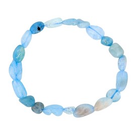 Taddart Minerals - Nugget Natural Gemstone Bracelet on Elastic Nylon Thread - Handmade, Rubber