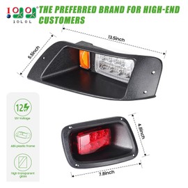 10L0L Golf Cart Headlights and Tail Light Kits for EZGO TXT 1996-2013 Gas & Electric Carts, Street Legal Lights Kits With Turn Signal Wiring Harness