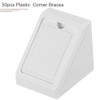 TOCHUN 50pcs Plastic Furniture Corner Braces with Covers, 2-Hole Right