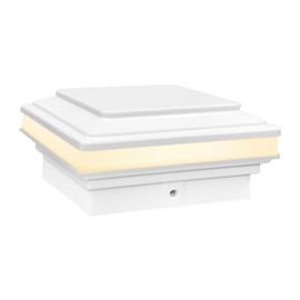 GKOLED Low Voltage Flat Top Post Cap Light, 3W 12V AC/DC, Outdoor Fence Lighting for 3.5'' x 3.5'' and 4.0’' x 4.0’’, 3000K LED Fence Lights for Landscape, Waterproof, Die-cast Aluminum Top, White