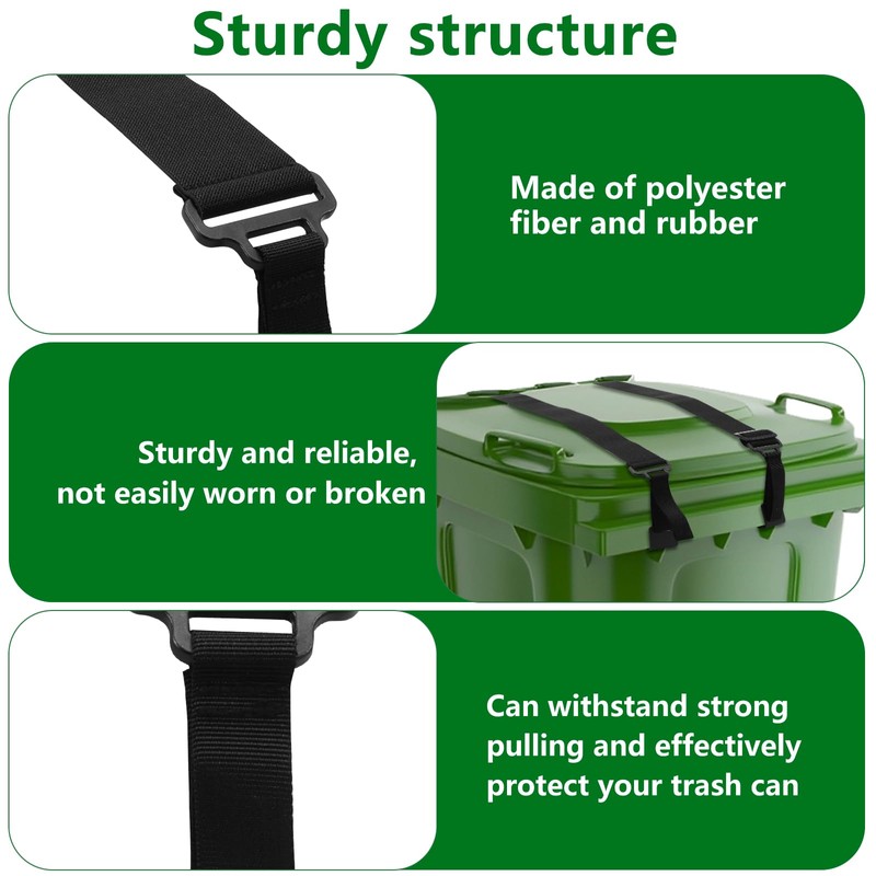 4PCS Trash Can Lid Lock for Animals, Adjustable Garbage Can