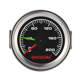 GOATACURA 200psi Mechanical Dual Air Pressure Gauge for Air Ride Suspension Systems, 2" Dial Size, Galvanized Iron Case, 1/8" NPT Back Mount, 3-2-3% Accuracy