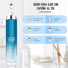 GIVOOBE 2PCS Caffeine Eye Cream, Crema De CafeNa Para Ojos, Crema de Ojos Con Cafena para Antienvejecimiento,ojeras, bolsas, hinchazn, Mejora la piel 