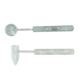 Baluue Handheld Body Massage Tool 2pcs Professional Muscle Massager Jade Aluminum Alloy Face Hand Massager Compact Comfortable