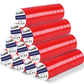 100 Rolls Red Electrical Tape Bulk 3/4 Inch x 66ft, Waterproof Vinyl Electric Tape High Temp Insulation Tape for Electrical Protection Home Outdoor Electric Insulating Wire Wrapping