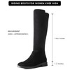 Shoe'N Tale Women's Knee High Boots Flat Low Heel Stretchy