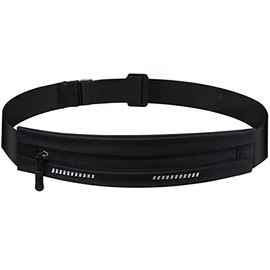 Rionera delgada para correr, cinturn de cintura para mujeres y hombres, soporte para telefono, accesorios para correr (negro)
