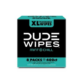 DUDE XL Flushable Wipes Mint Chill 400 Wipes, 8 Packs