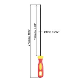 PATIKIL 2pcs 4.0mm Chainsaw Chain Polishing File Round Chainsaw Polishing File with Plastic Handle for Chainsaw Red Yellow