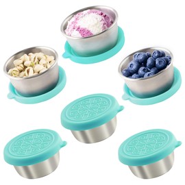 6x1.6 Oz Salad Dressing Containers With Lids, Small Leakproof Reusable Stainless Steel Salad Dressing Container To Go For Lunch Boxes,Sauce containers, Picnics,Travel Meal Prep And Kitchen Storage.