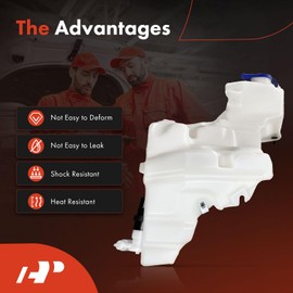 A-Premium Windshield Washer Reservoir Tank Assembly Compatible with Ford Expedition & Lincoln Navigator, 2018-2024 - with Cap & Washer Pump & Fluid Level Sensor