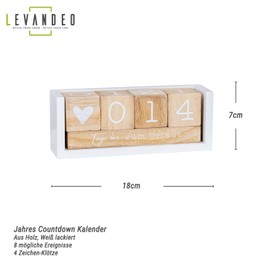 Würfel Countdown Kalender Holz Natur Weiß Holzkalender Tischkalender Themenleiste Tageszähler Geburtstag Urlaub Jahrestag