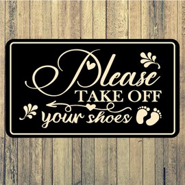 Please Take Off Your Shoes Doormat 30x17 Inch Funny Front Door Mat for Indoor Outdoor Entrance Non Slip Backing Mat for Home Entry Farmhouse Spring/Summer Mats Home Decor