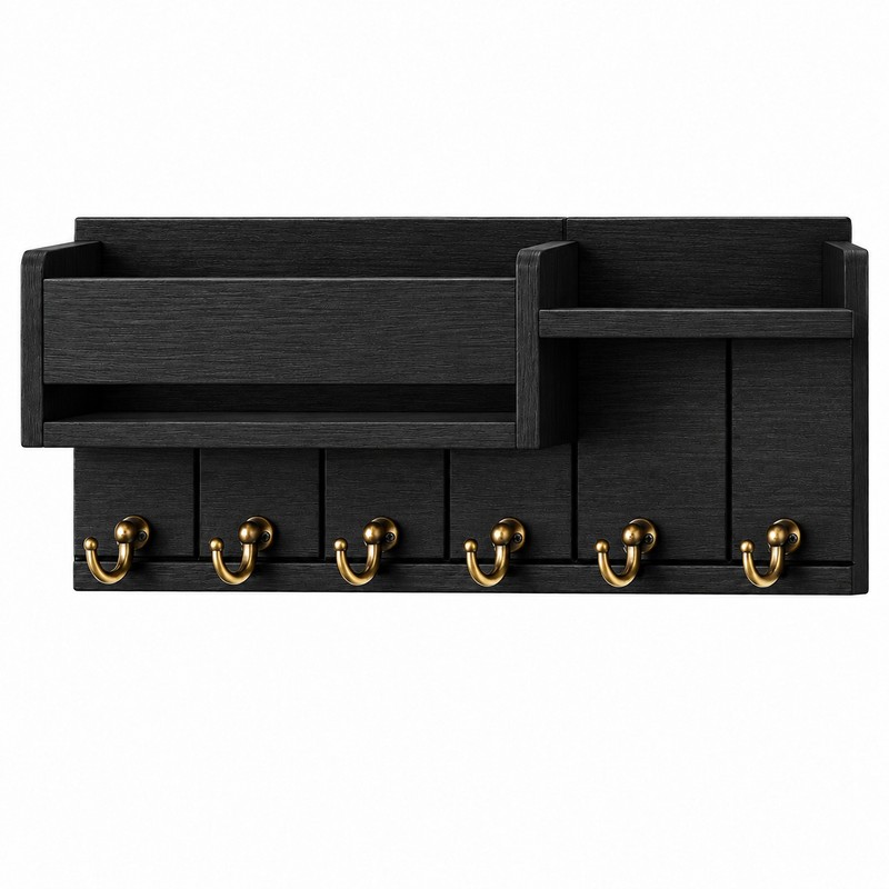 Rustic Wood Key Holder for Entryway – Wall Mounted Mail