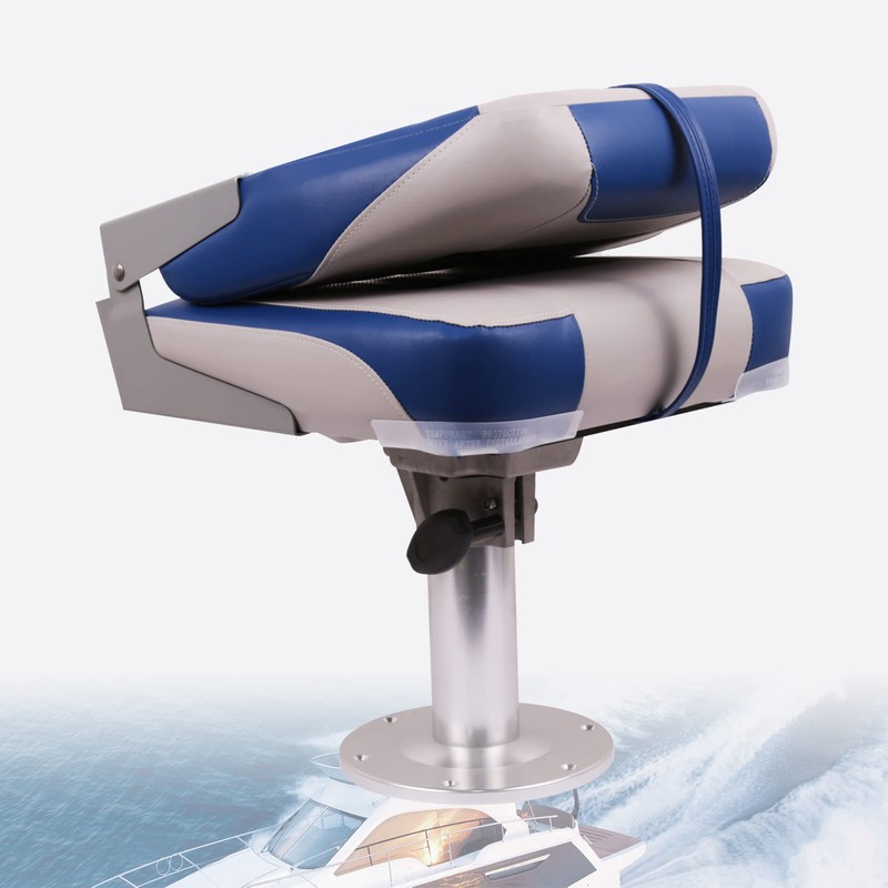 Deckpro Deluxe Low Back Boat Seat, Fold-Down Fishing Boat Seat