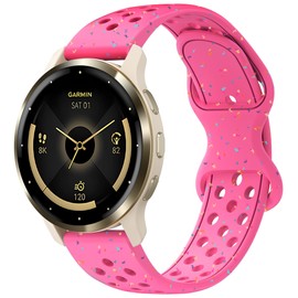 Laband 22mm Colorful Sport Silicone Band Compatible With Garmin Venu 3 45mm Watch Band/Venu 2/Vivoactive 4,Recycled Plastic Soft Sport Strap Replacement for Forerunner 570 47mm/265/255/255 Music Women