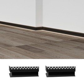 Besseto 2Pair/4PCS Baseboard LED Aluminum Channel Outer Corner, L-Shape Angle Turning Adapter Connector Plaster-in LED Aluminum Channel Profile with Joint Conector (Black Outer Corner-2 Pairs)