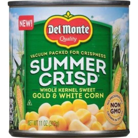 Del Monte Summer Crisp Whole Kernel Sweet Corn 11 Ounce Ready to Eat Non GMO