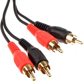 World of Data 20m TWIN PHONO RCA Cable - 24k Gold - Male to Male - Left & Right Audio - Stereo - 2RCA - 2xRCA 3 PACK