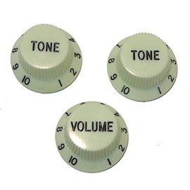 Green guitar control knobs 0-10 scale 2x tone + 1x volume Speed Knob for Stratocaster Telecaster Gibson Ibanez Etc..