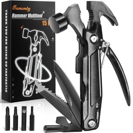 Fathers Day Gift for Husband Dad, Hammer Multitool 15 in 1, Dad Gifts from Daughter Son Wife, Unique Gifts Present for Grandpa Men Him Adults, Outdoor Camping Accessories Survival Gear Cool Gadgets