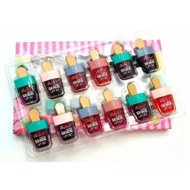 KFMX Set 12 Tintas Para Labios En Forma De Paleta Colores