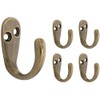 Franklin Brass (5-Pack) Single Wall Hooks 1-Prong Coat/Hat Antique Brass