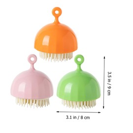 COLLBATH 3pcs Shower Brush Compact Soft Bathing Scrubber for Scalp Massage for Includes Toast Cherry Blossom